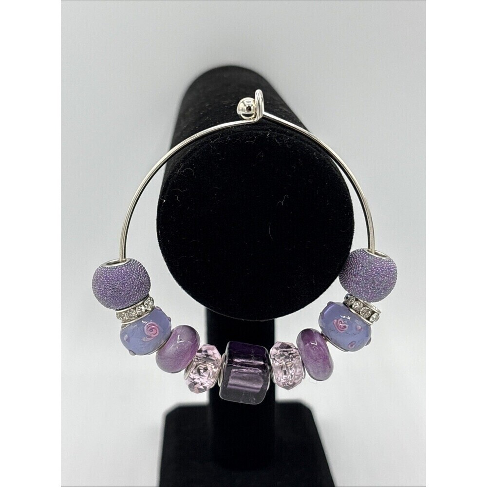 purple glass bead bracelet